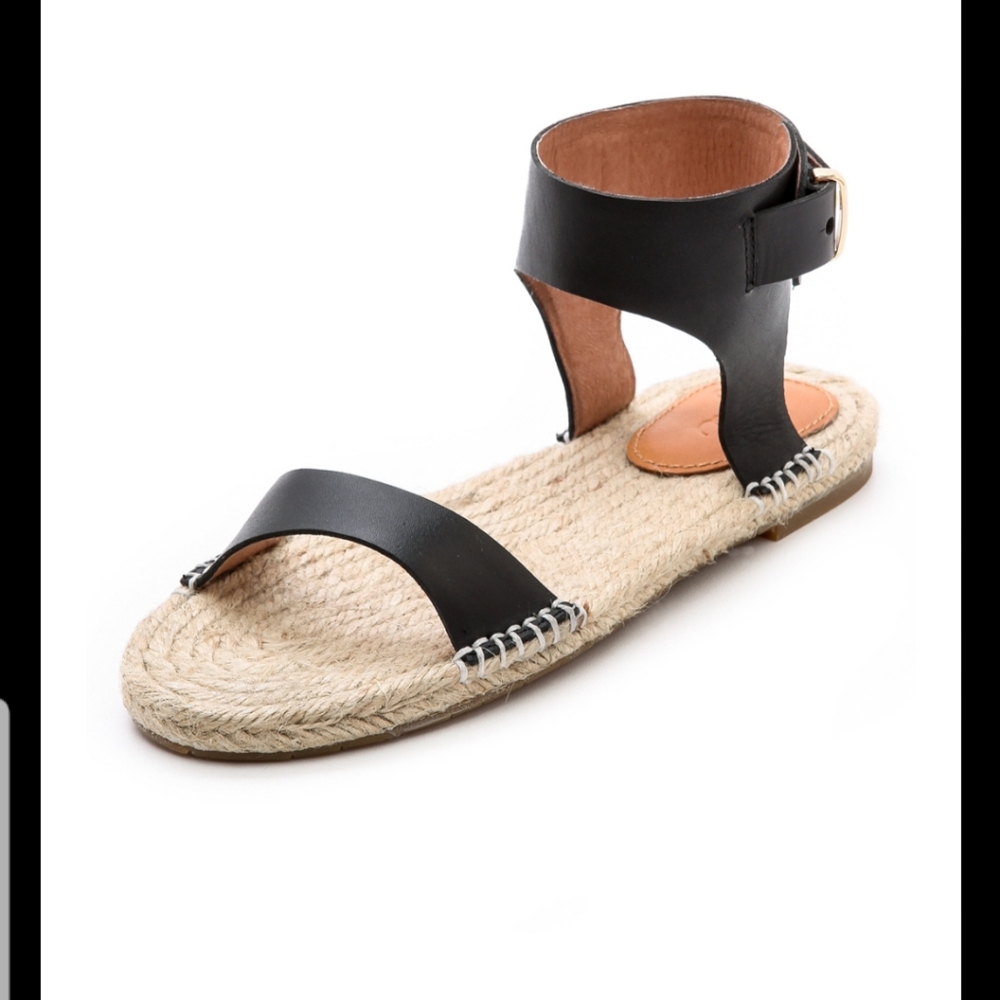 Joie pima espadrille black leather sandal. Size 37